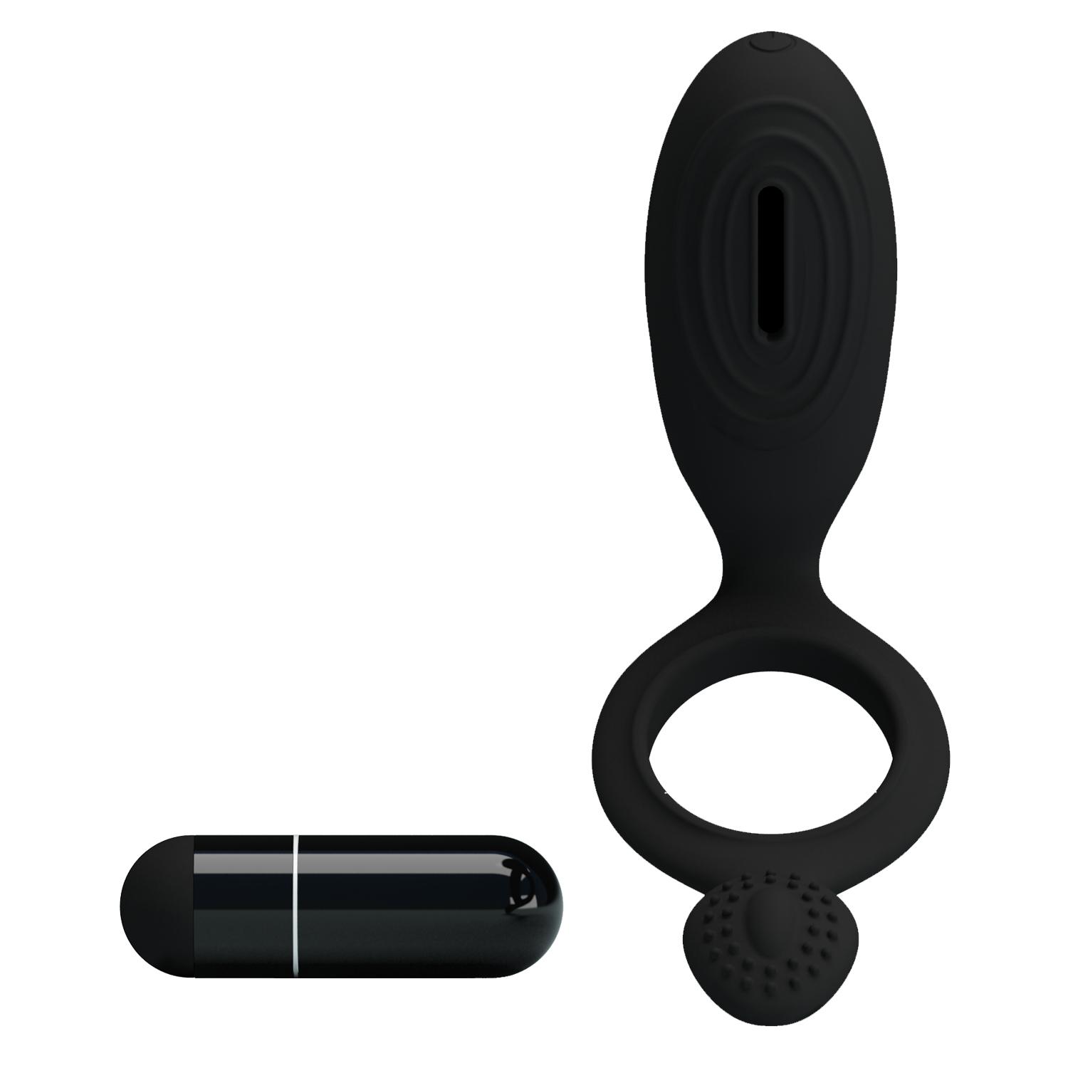 PRETTY LOVE - Ethel, Cock ring with vibration, silicone,  3 LR41 batteries, waterproof ':24mm   L:130mm