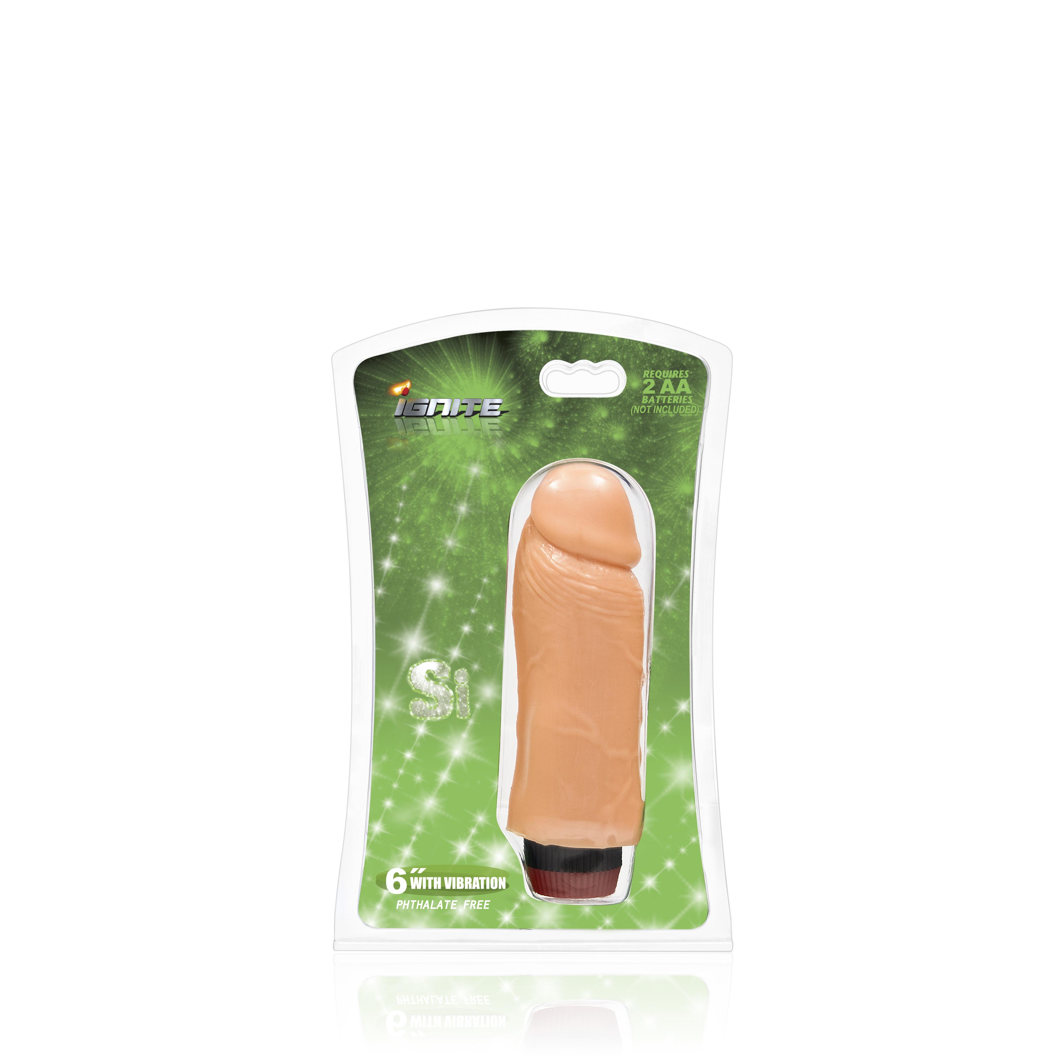 SI IGNITE Cock Dong with Vibration, Flesh, 15 cm