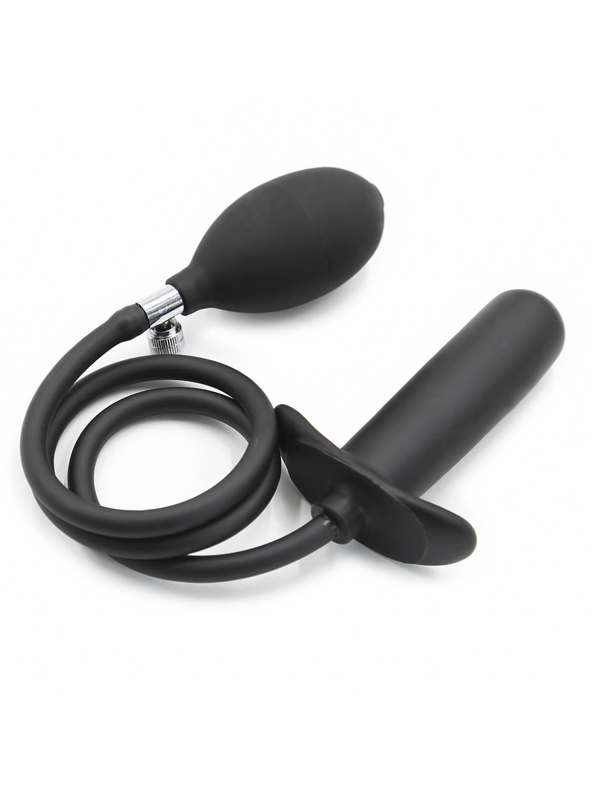 RudeRider Inflatable T-Plug Silicone Black