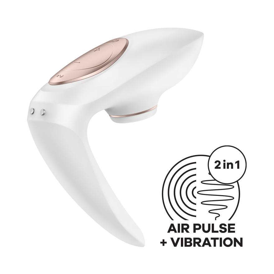 Satisfyer Pro 4 Couples, Partner Masturbator, White/Rosegold, 8,5 cm