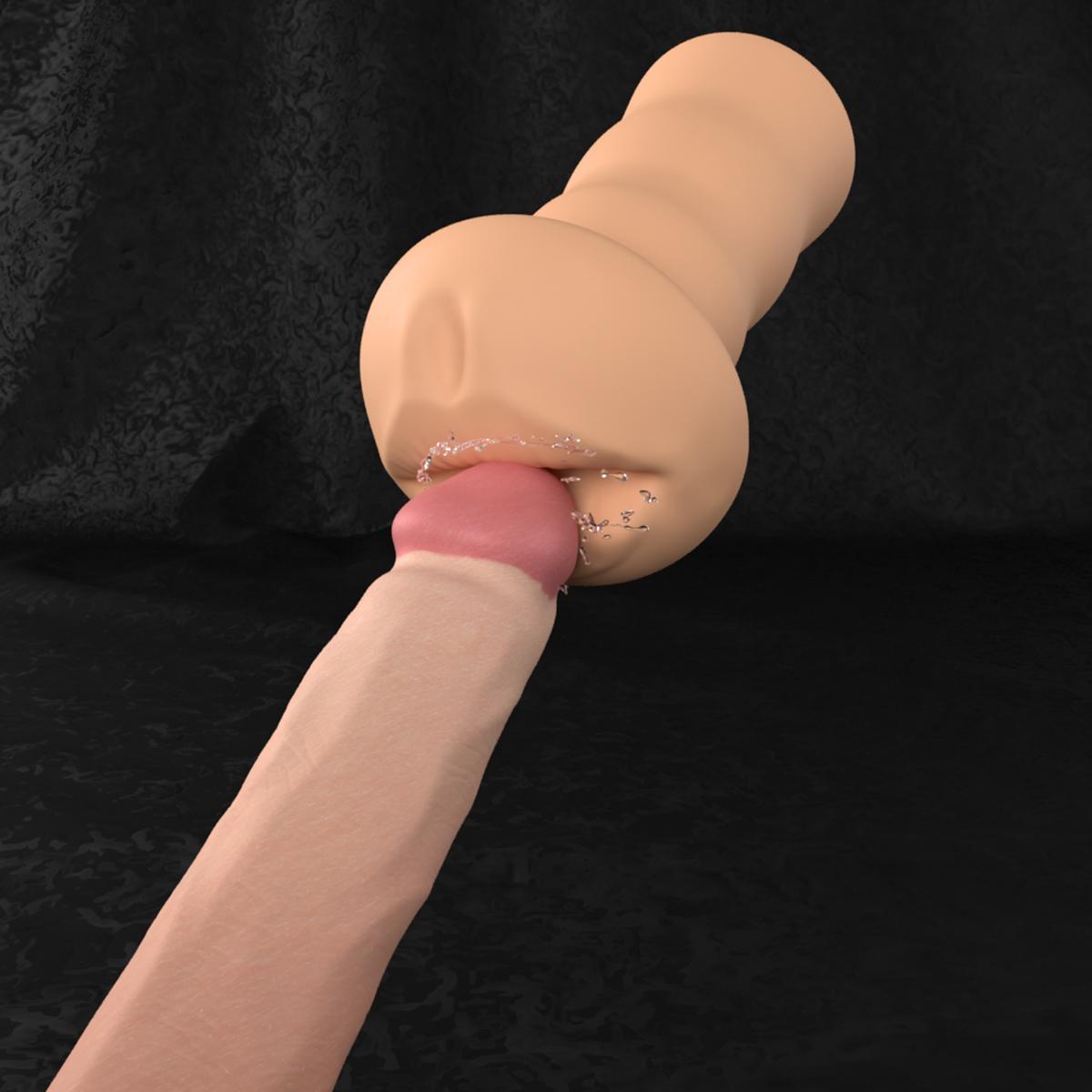 Shake Mouth Hug Masturbator, 16cm, Flesh