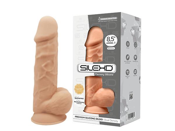 SILEXD Premium Silicone Dildo Model 1, 21,5 cm, Light skin