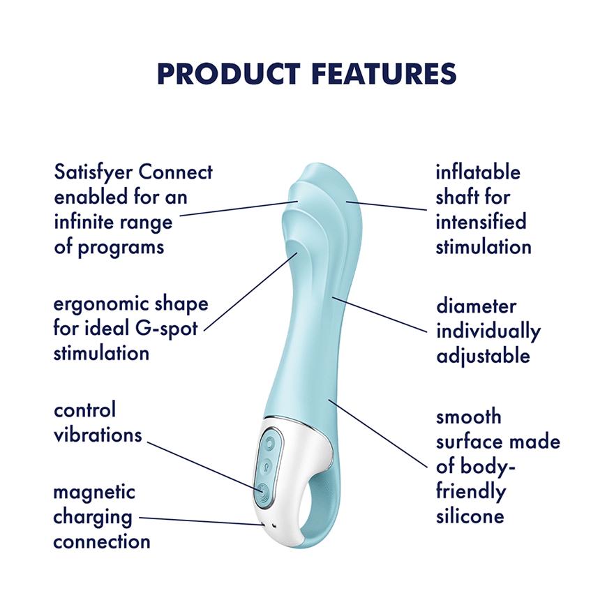 Satisfyer Air Pump Vibrator 5+ , Light Blue