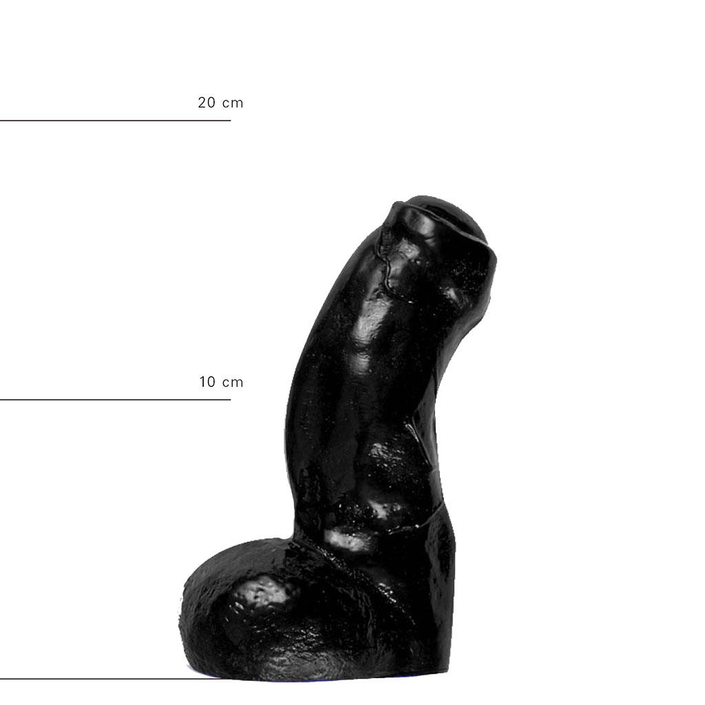 All Black Dildo Rex, 17 cm