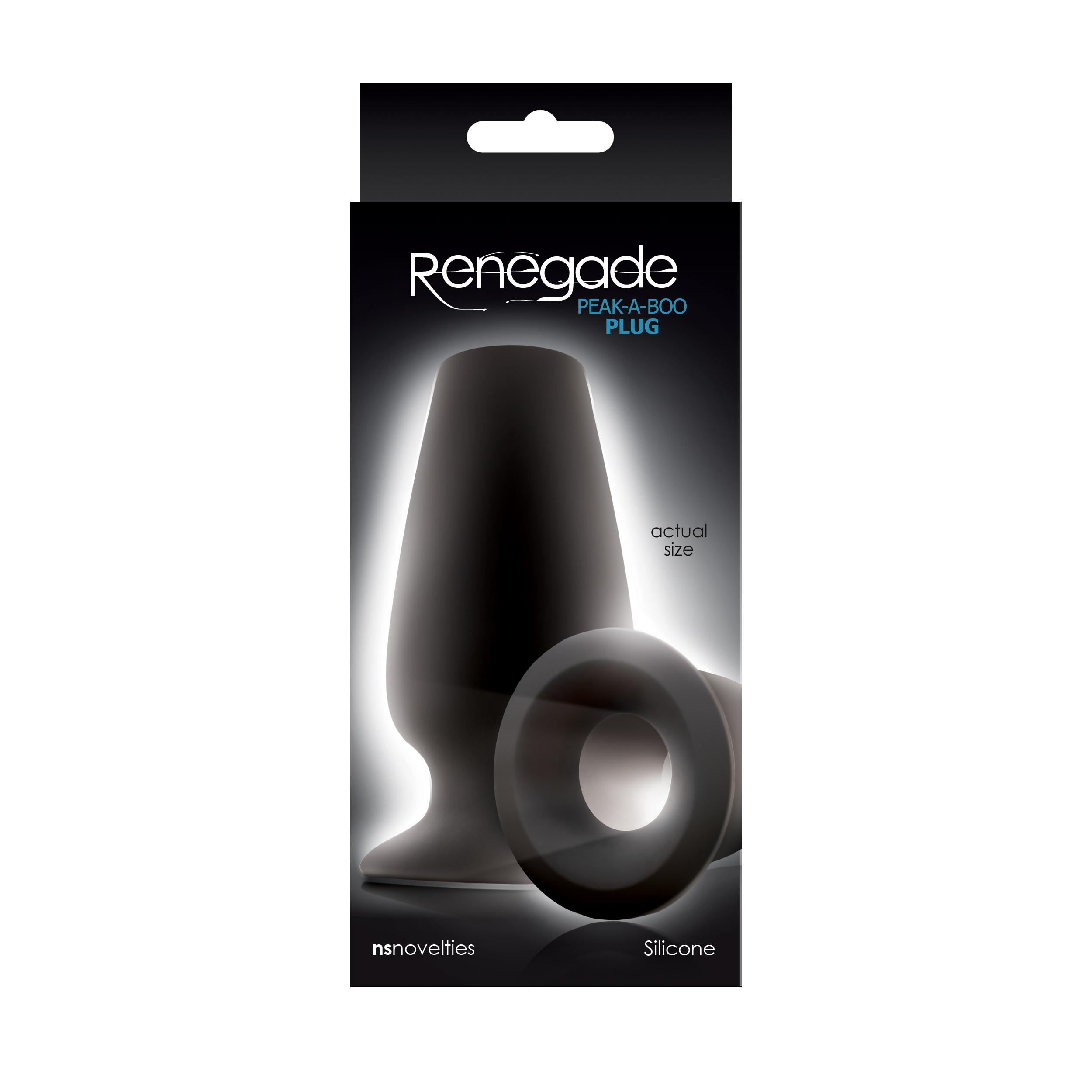 NSN Renegade Peek A Boo Butt Plug, 9 cm, Black