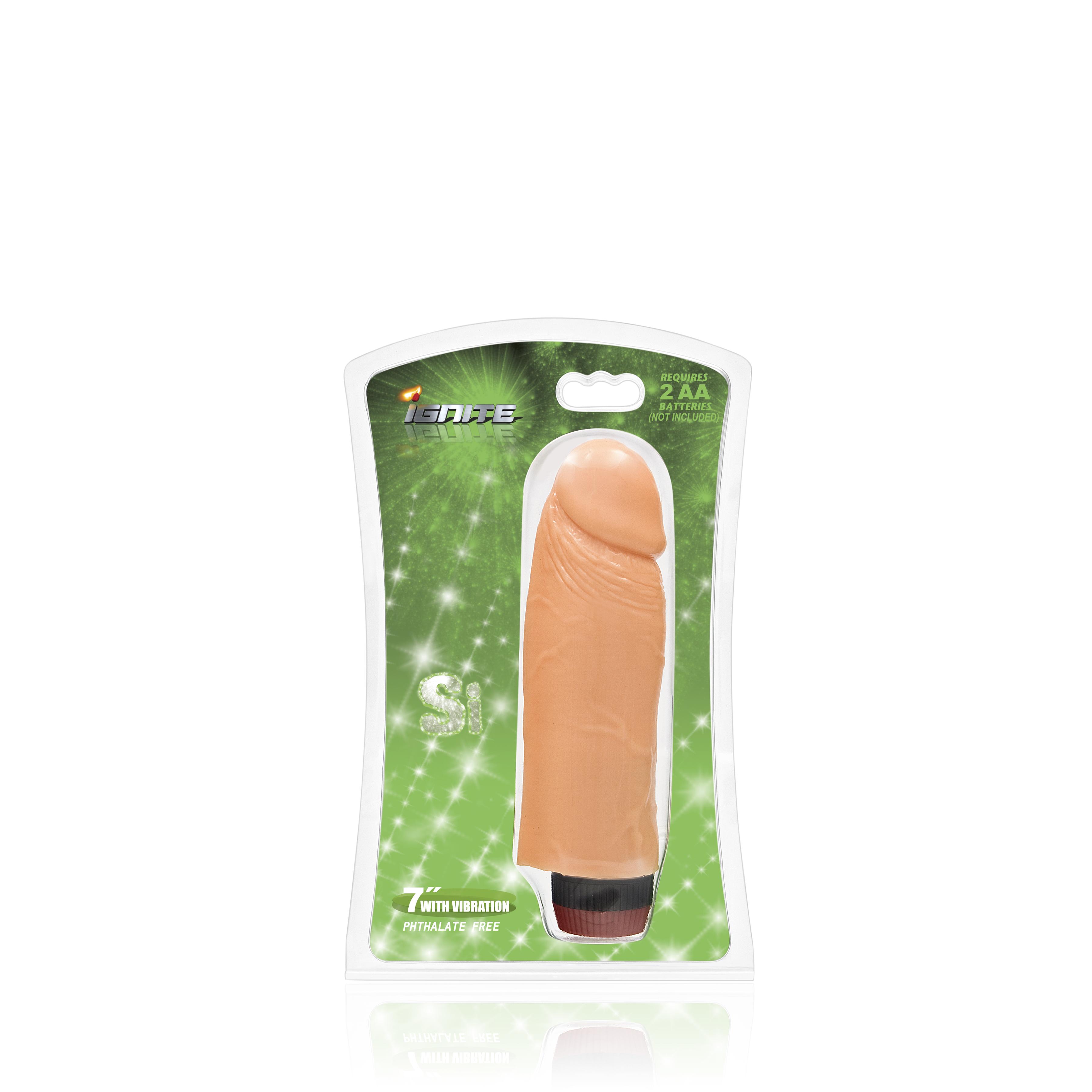 SI IGNITE Cock Dong with Vibration, Flesh, 18 cm