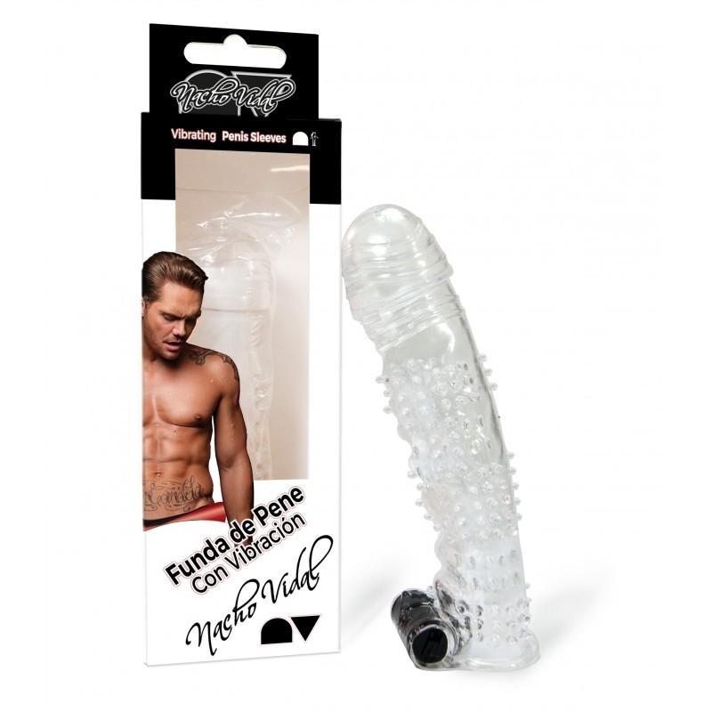 Nacho Vidal Vibrating Penis Sleeve N1, Clear, 14 cm