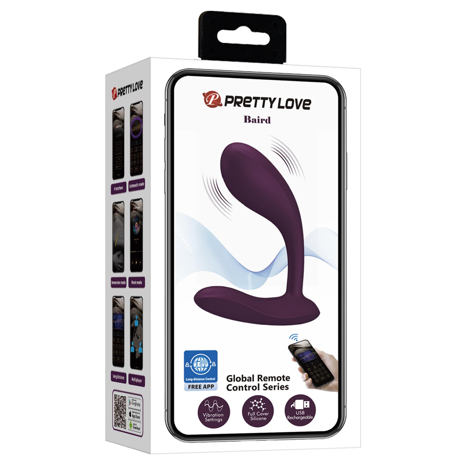 PRETTY LOVE - Baird, Mobile app control, Silicone, 12 functions of vibration, USB rechargeable. 32*108