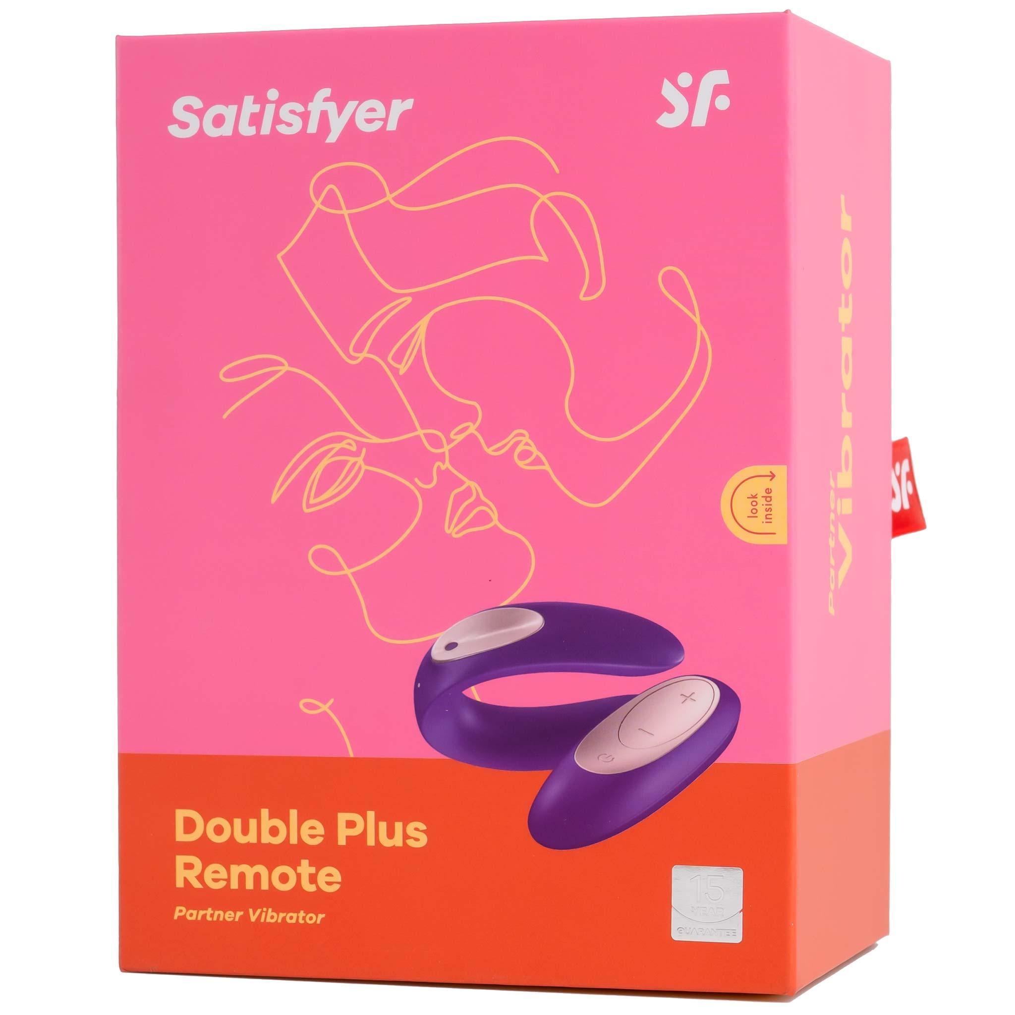 Satisfyer Double Plus Vibrator with Remote Control, Purple, 7 cm