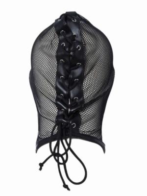 RudeRider Fishnet Hood with String Fastener Black