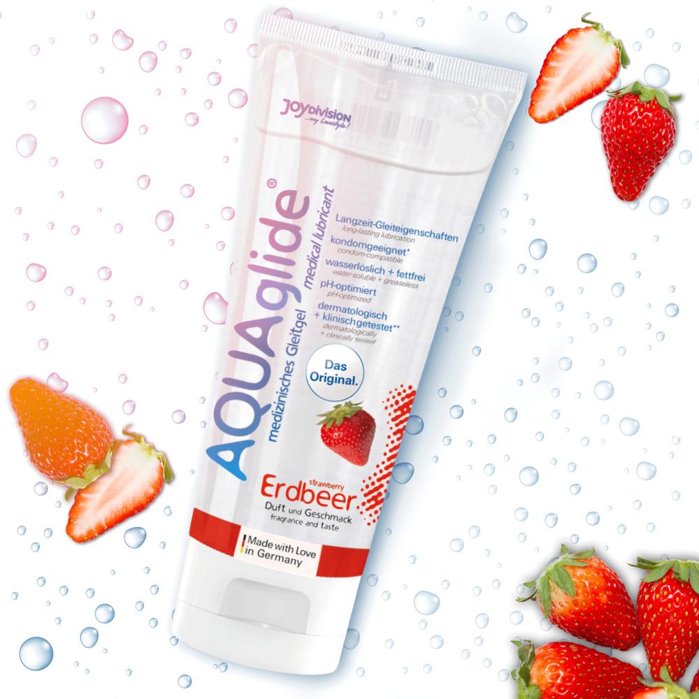 JoyDivision AQUAglide Medical Lubricant, Waterbased, Strawberry, 100 ml