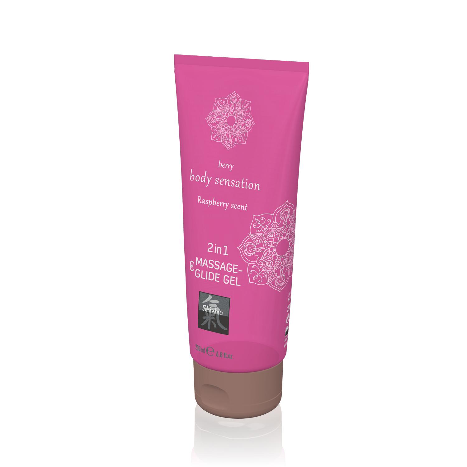 Shiatsu Massage-& Glide gel 2in1 Raspberry scent, 200ml/6.8fl.oz