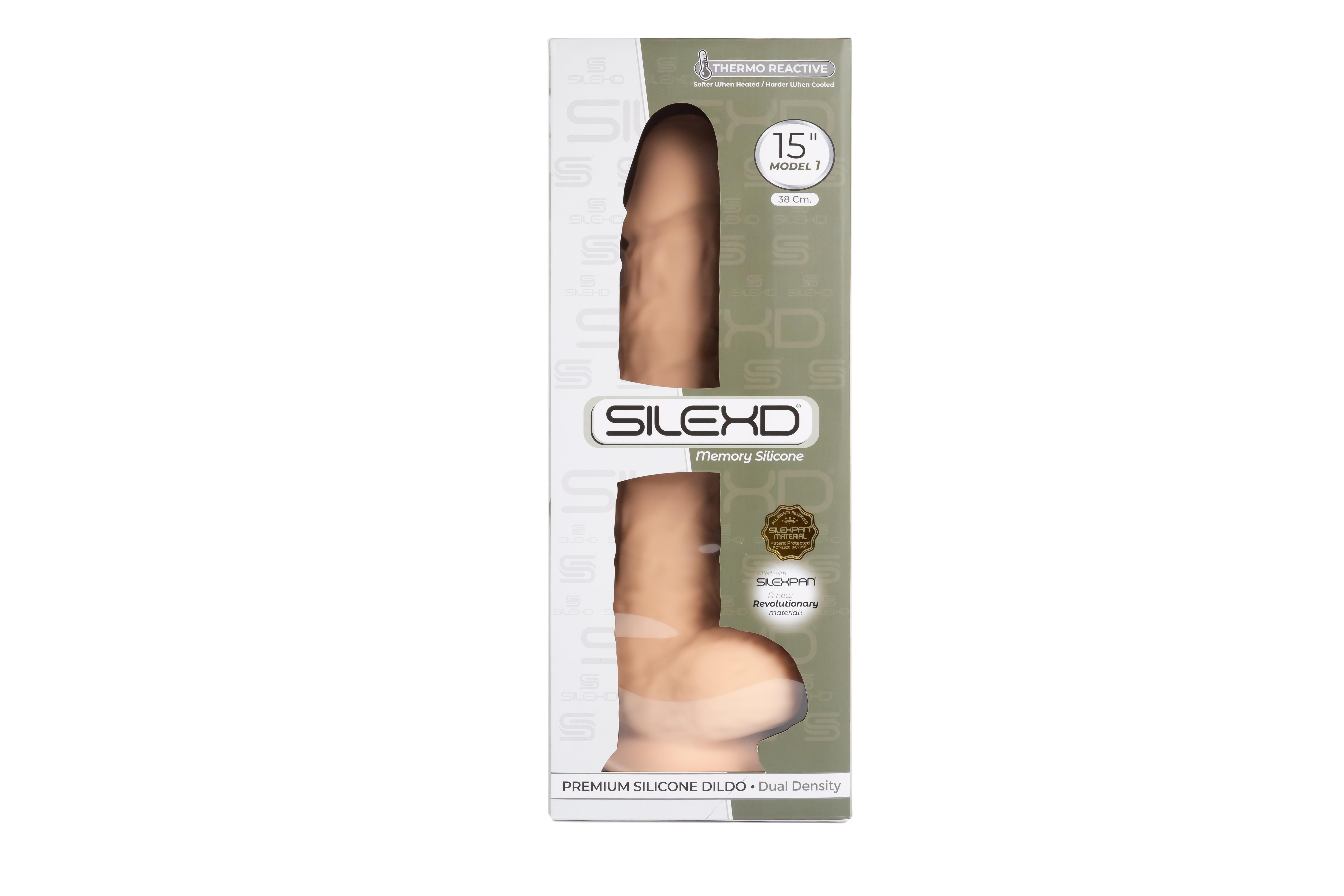 SILEXD Premium Silicone Dildo Model 1, 38 cm, Light skin