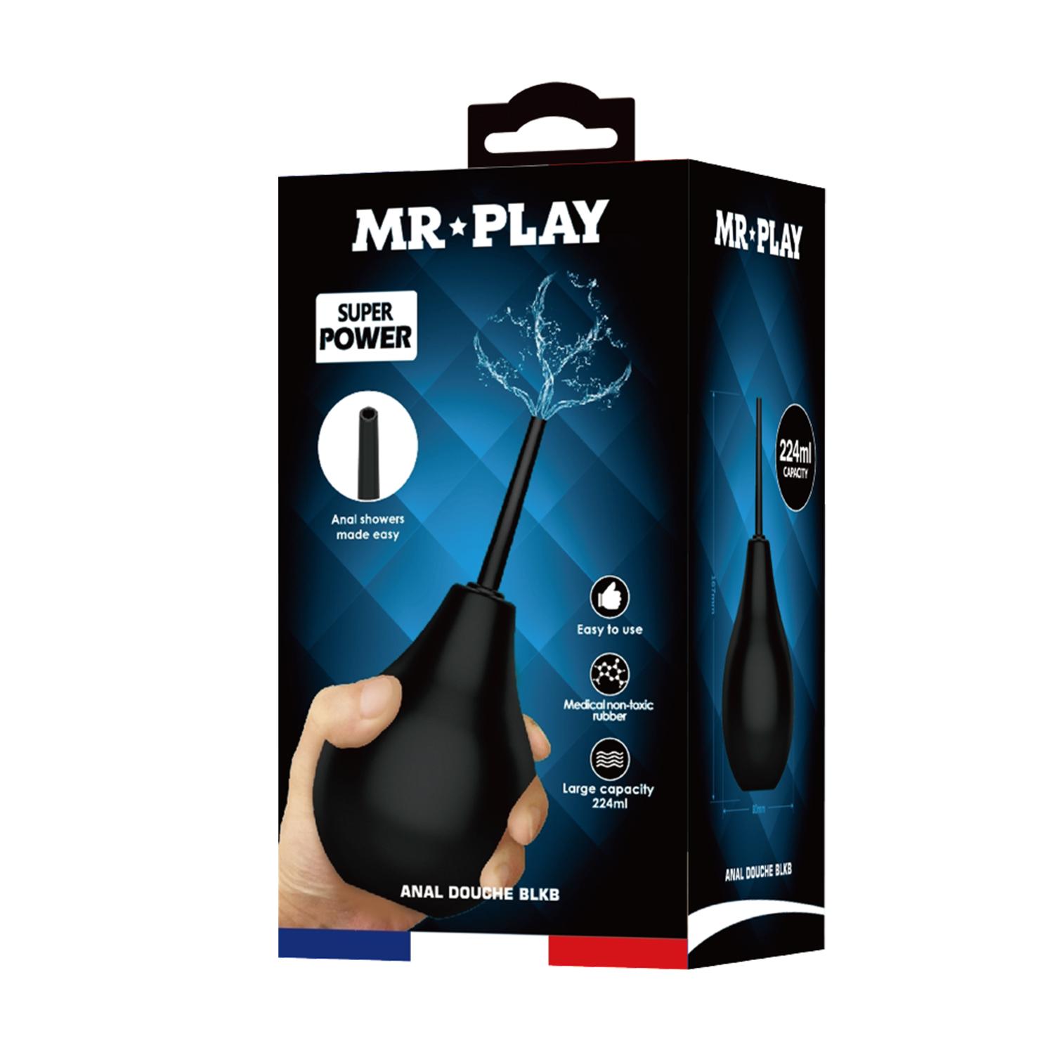 MR PLAY - Anal Douche, Anal Douche Enema Cleaner'the nozzle length: 75mm'capacity: 224ml, Color: black 80-167