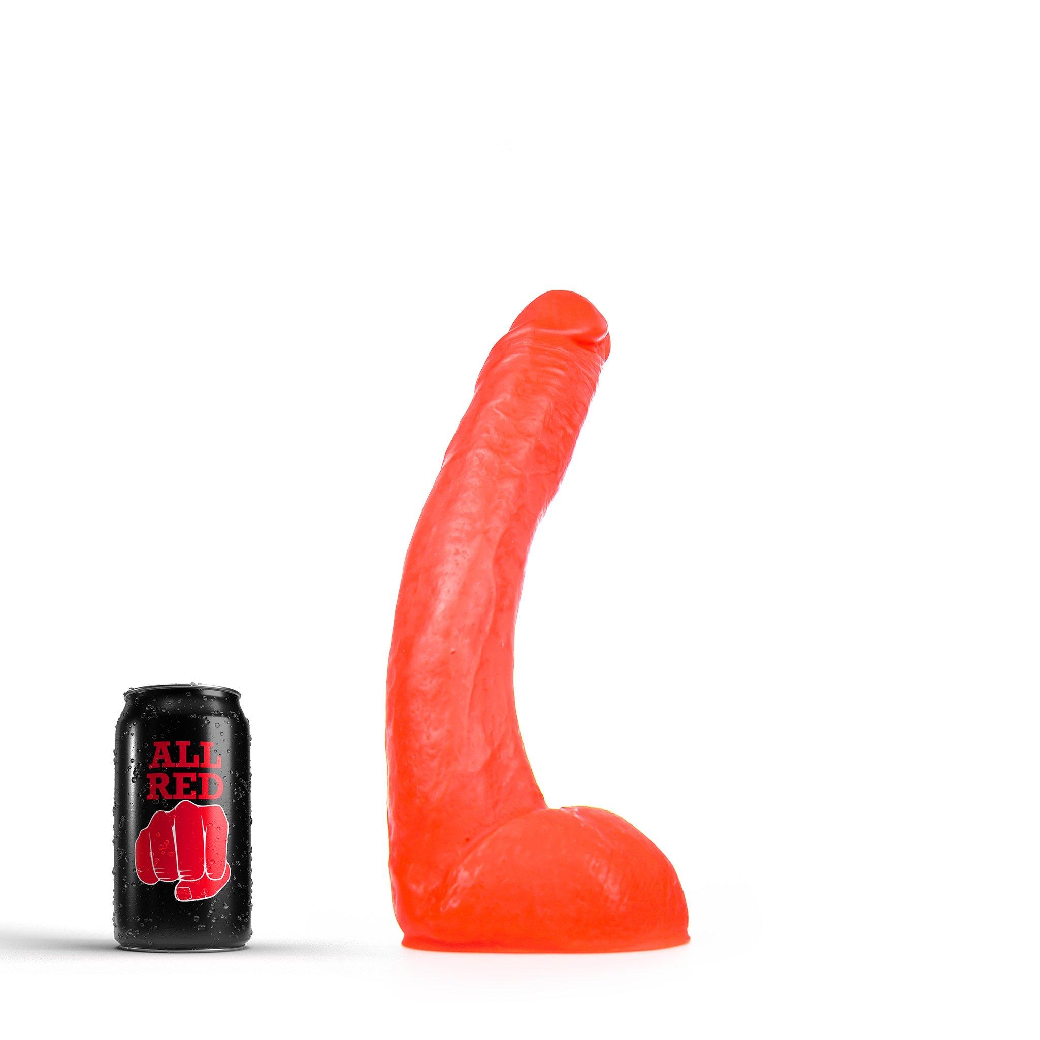 All Red Freddie Dildo, 29 cm