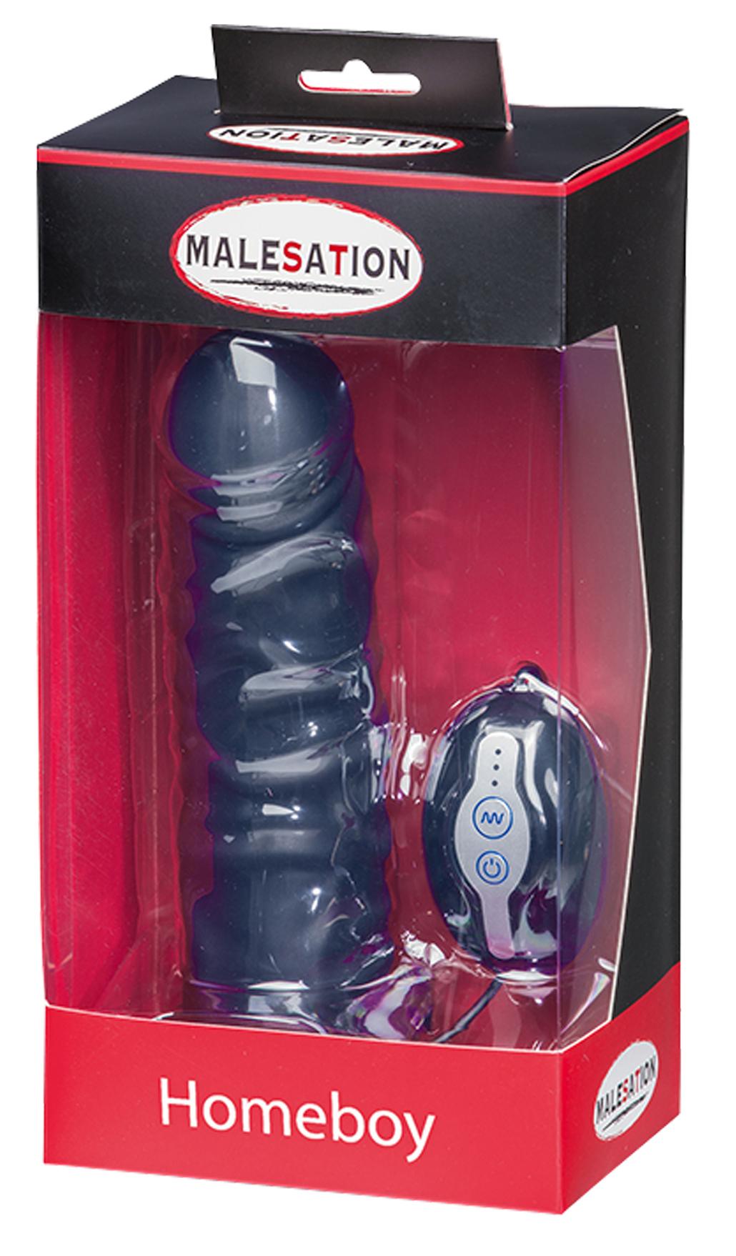 MALESATION Homeboy Strap-on Vibrator, Black, 18 cm