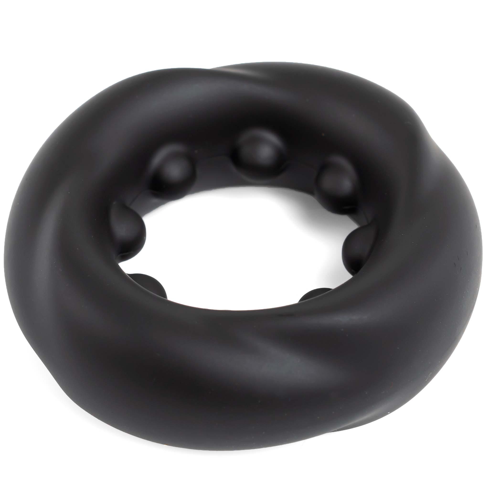 RudeRider Twisted Ring Liquid Silicone, Black