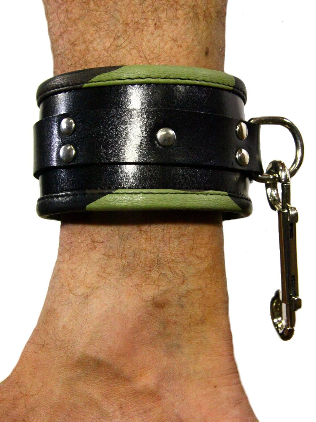 RudeRider Ankle Cuffs with Padding Leather Camo (Set of 2) One Size