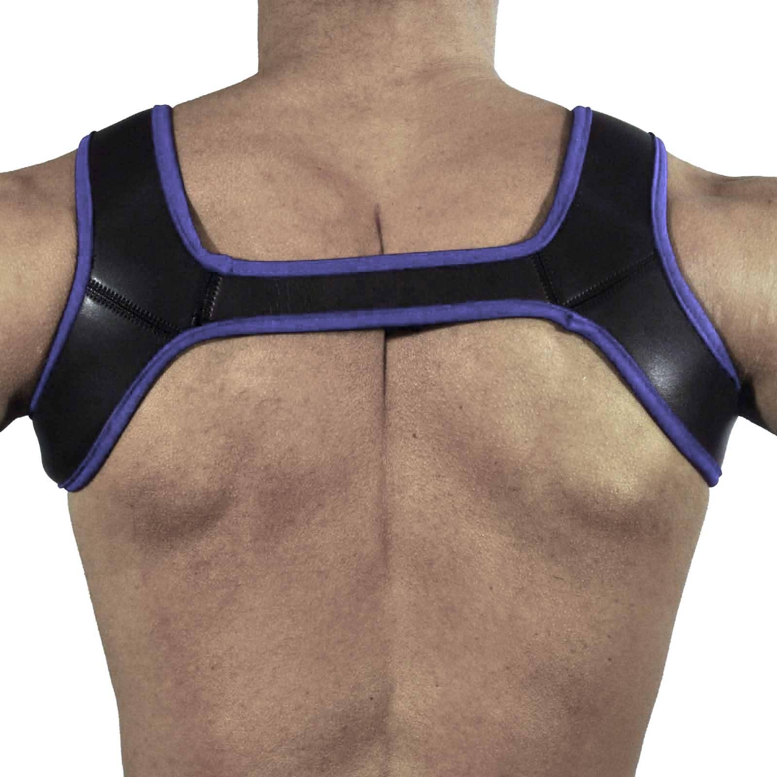 RudeRider Neoprene Harness Black/Purple, M size