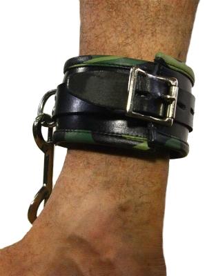 RudeRider Ankle Cuffs with Padding Leather Camo (Set of 2) One Size