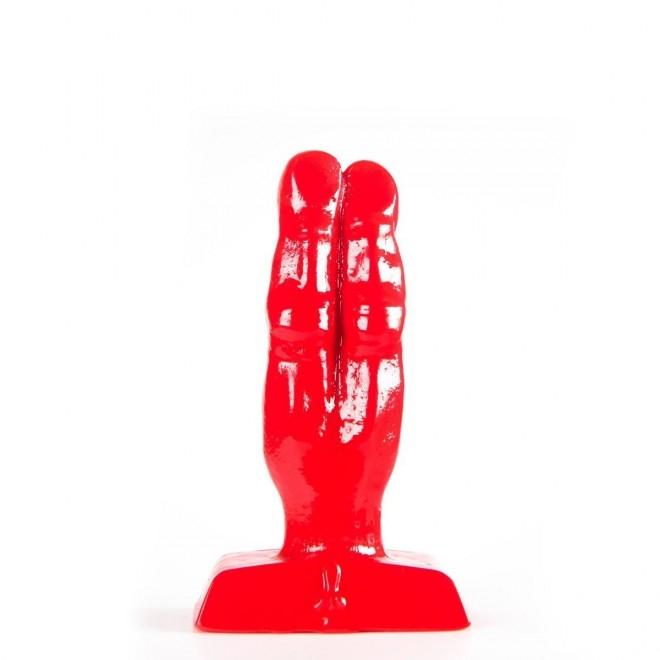 ZIZI XXX Double Finger Fuck Butt Plug, 10 cm, Red