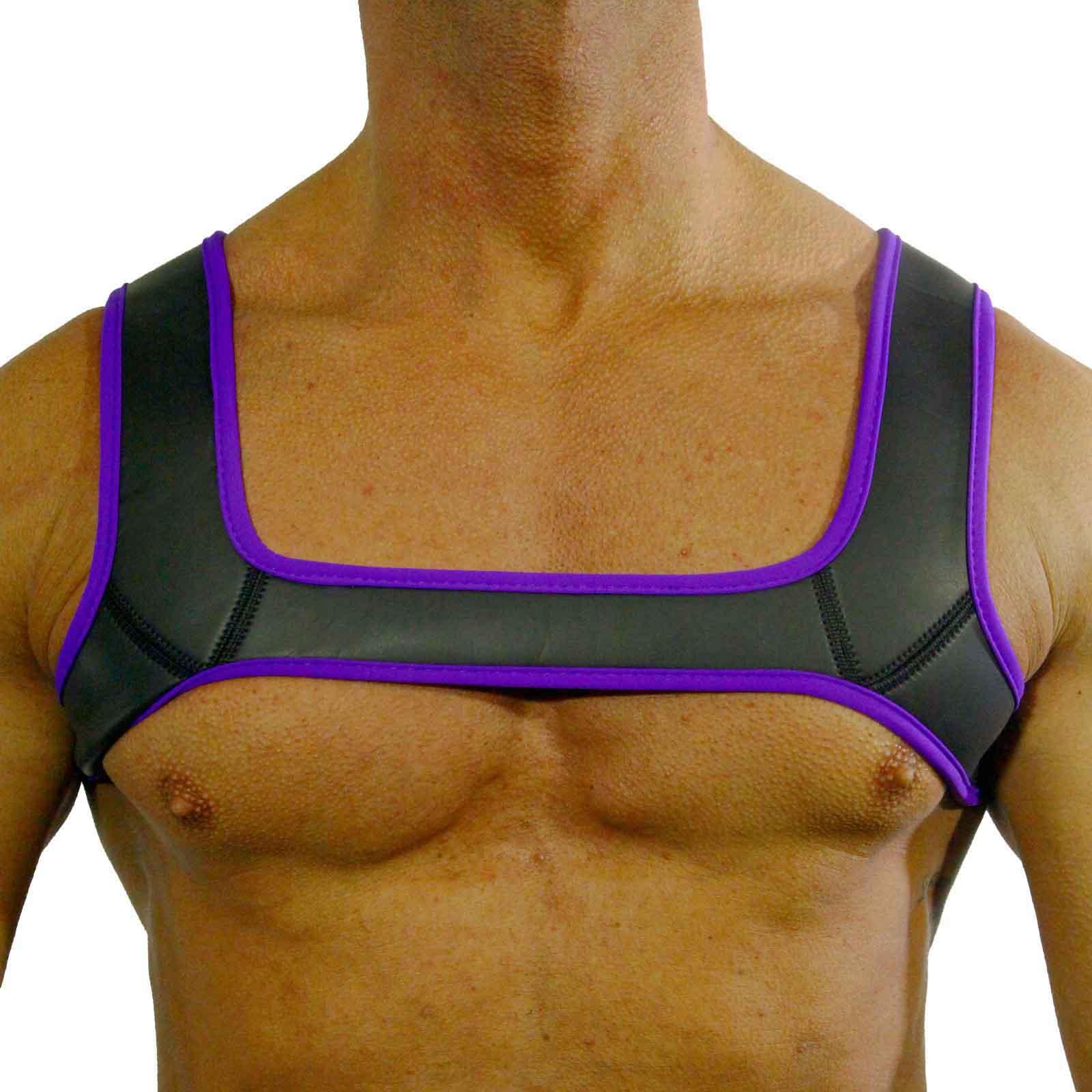 RudeRider Neoprene Harness Black/Purple, M size