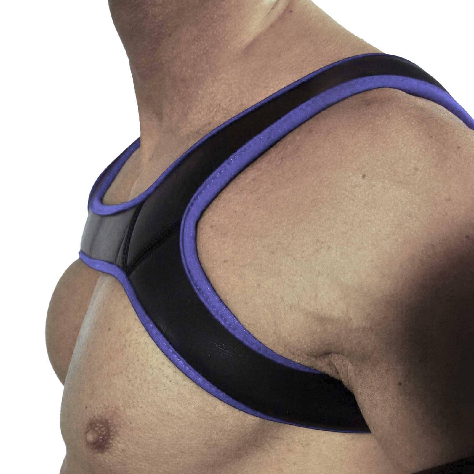 RudeRider Neoprene Harness Black/Purple, L size