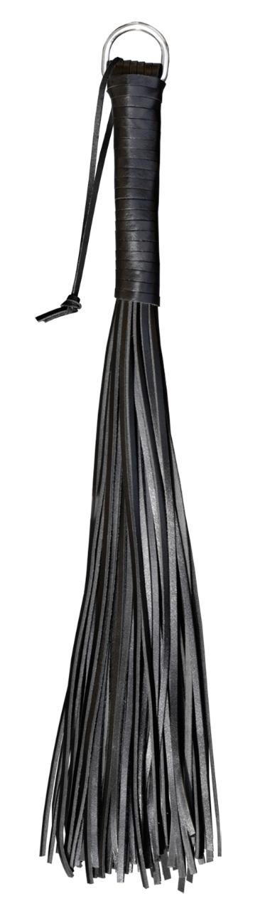 XX-DREAMSTOYS Whip 48 Straps, Leather Flogger, Black, Strap Length 35 cm (13,7 in)