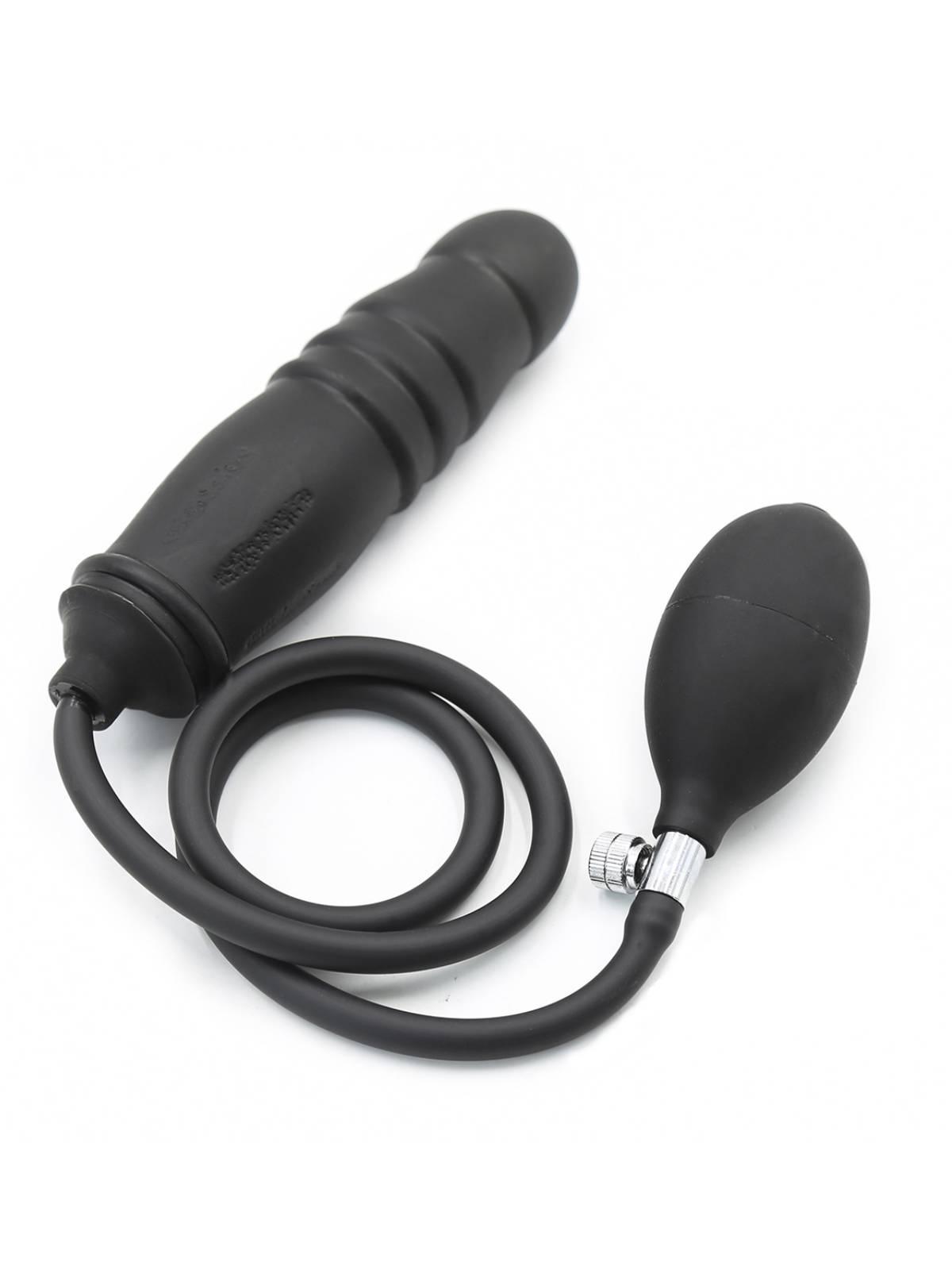 RudeRider Inflatable Dildo Plug Silicone Black