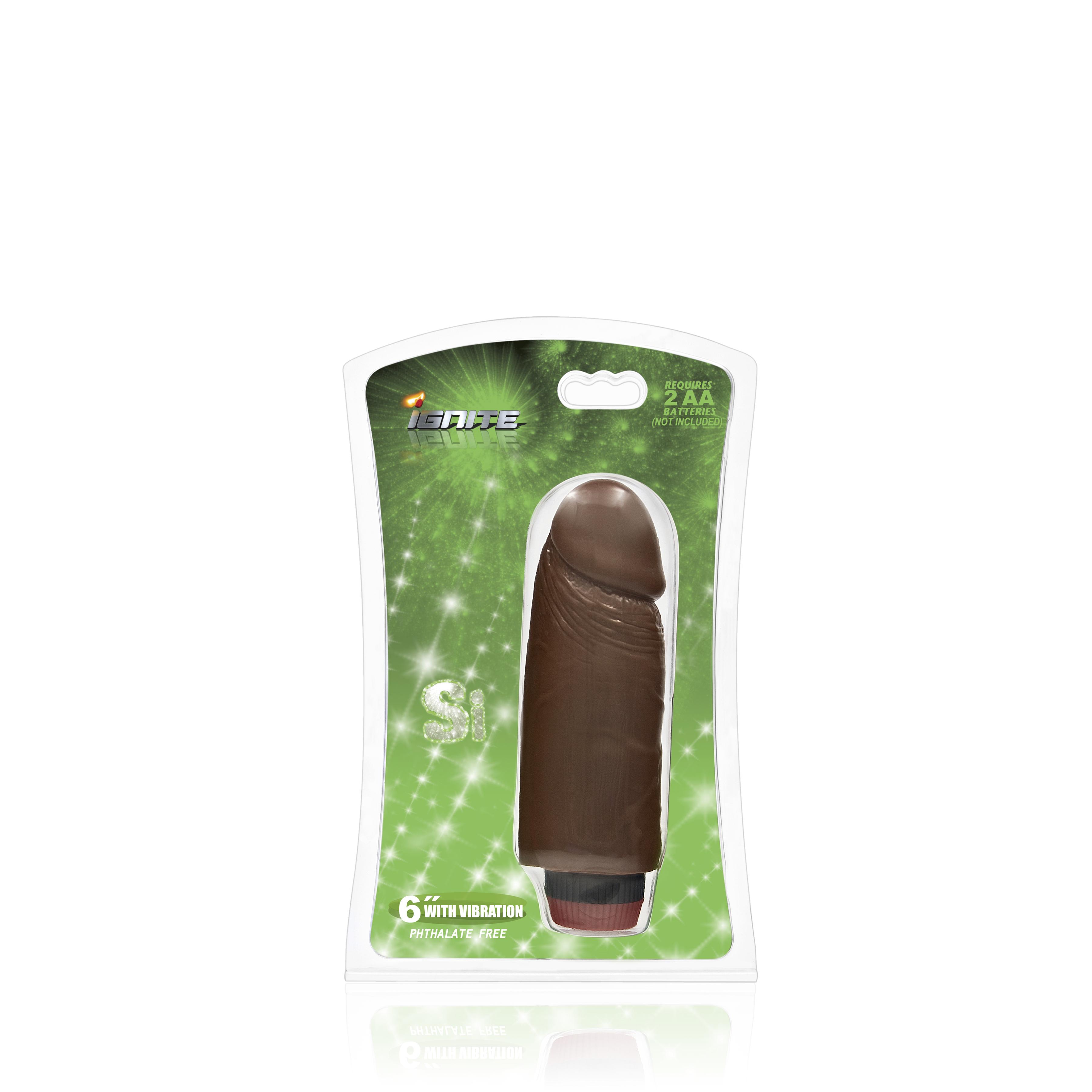 SI IGNITE Cock Dong with Vibration, Brown, 15 cm