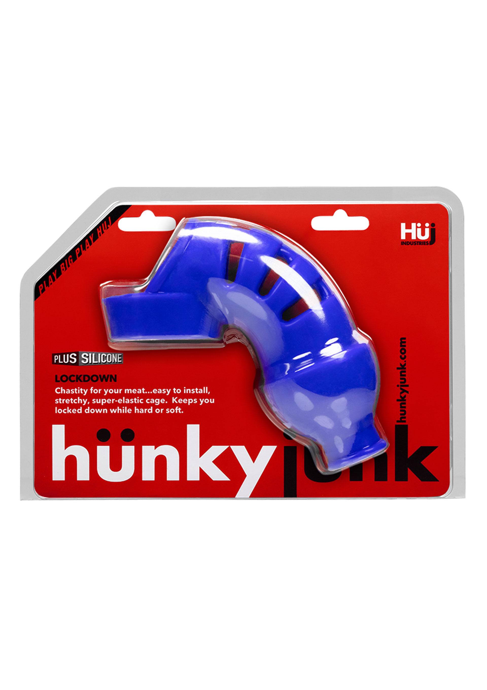 Hnky Junk Lockdown Chastity Cage, Blue