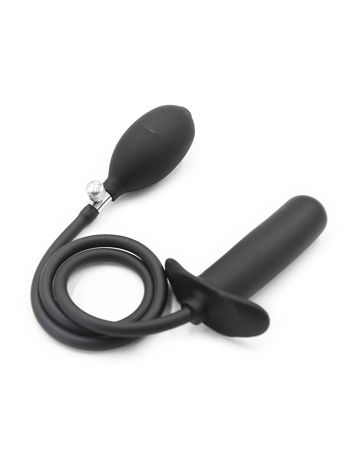 RudeRider Inflatable T-Plug Silicone Black