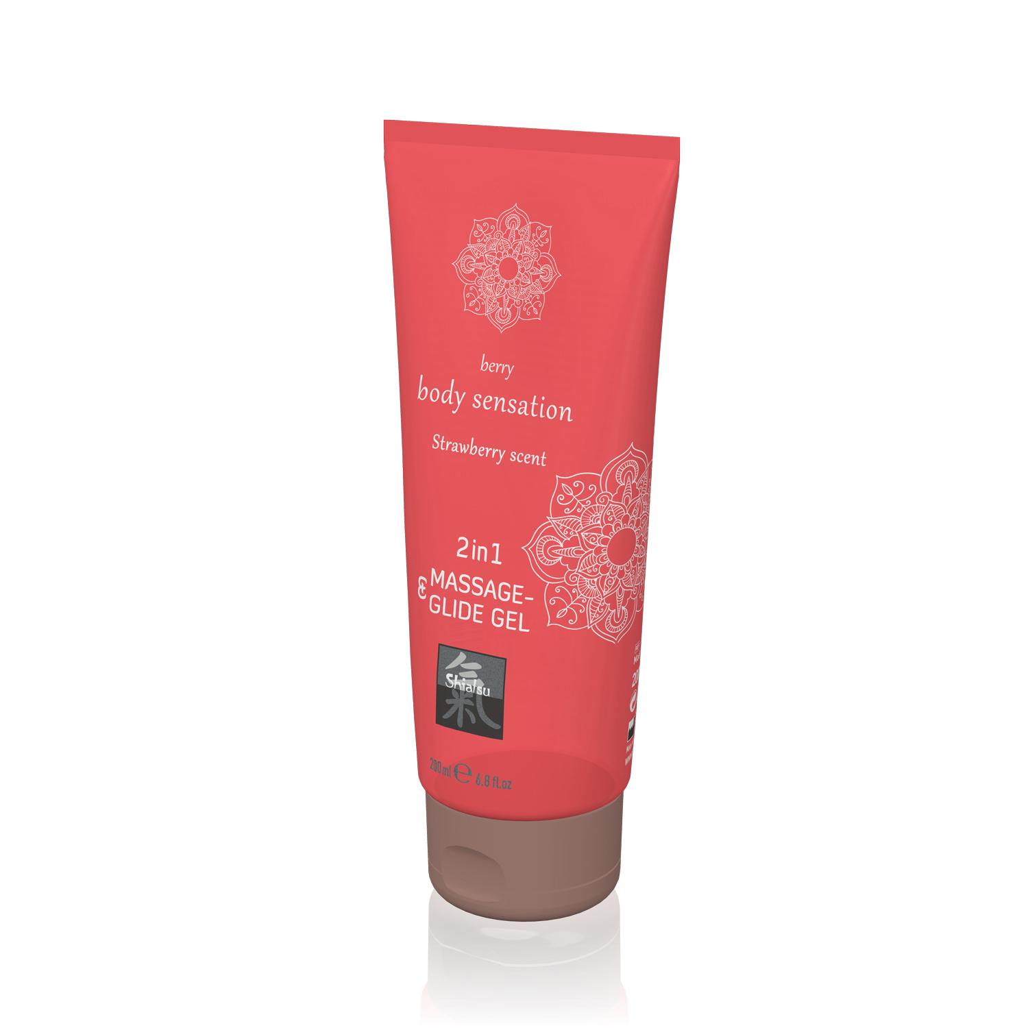 Shiatsu Massage-& Glide gel 2in1 Strawberry scent, 200ml/6.8fl.oz