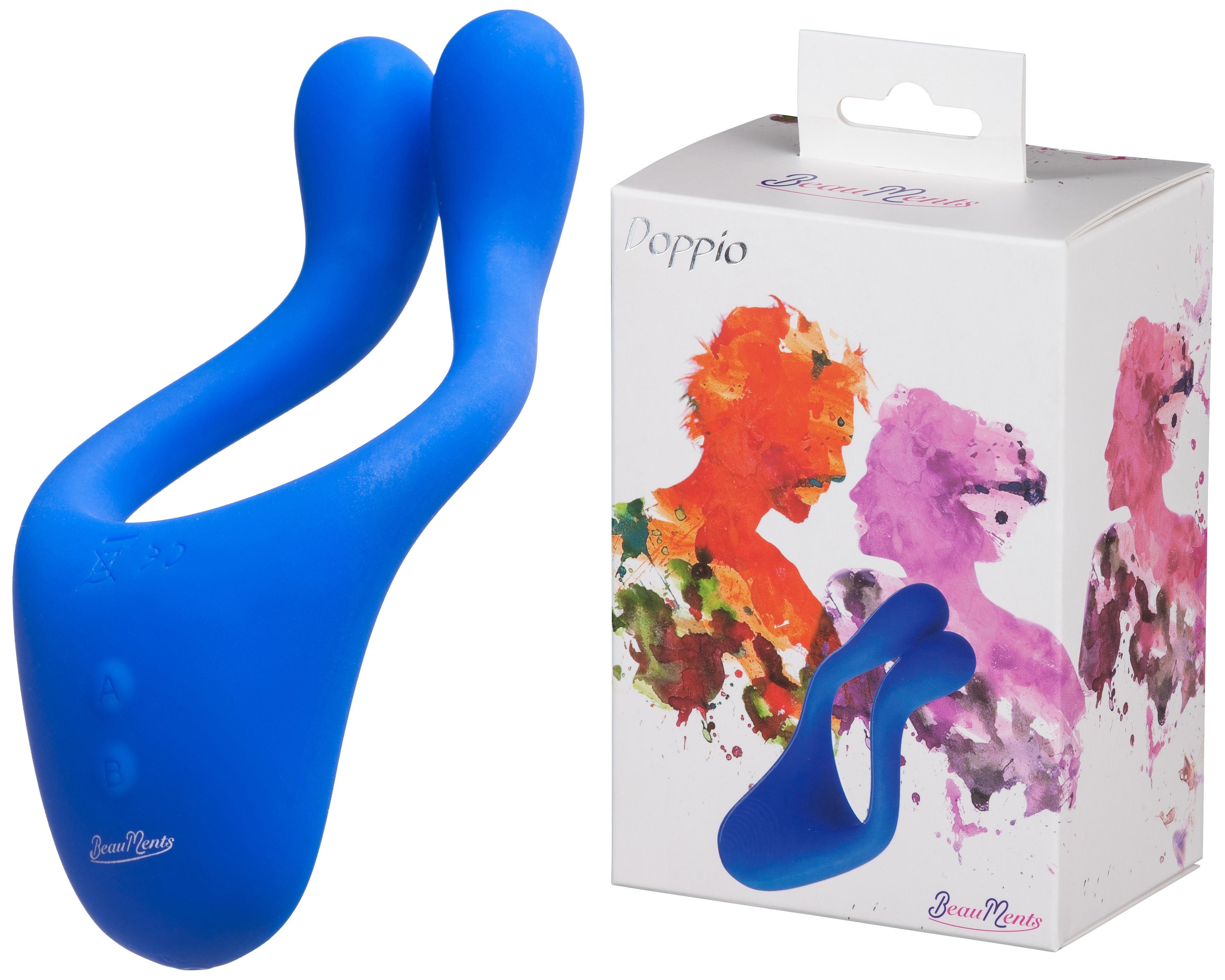 BeauMents Doppio Pair Vibrator, Blue, 9 cm