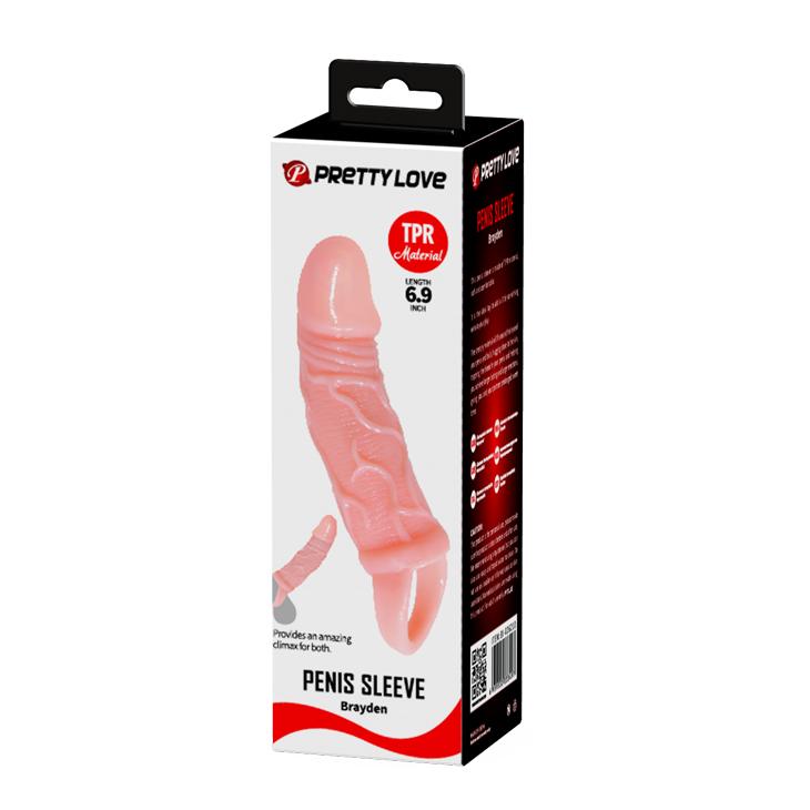 BAILE - Brayden, Penis extended Sleeve, super-stretchy TPR material ':37mm   L:165mm