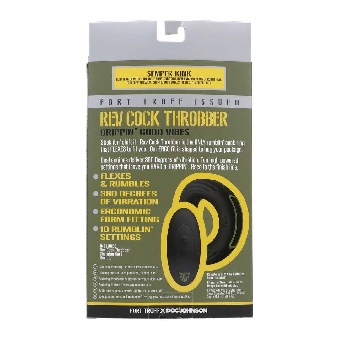 Doc Johnson, Rev Cock Throbber - Vibrating Cockring - Large - Black