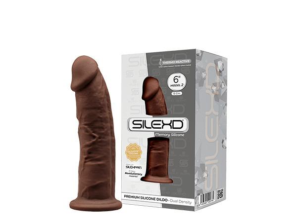 SILEXD Premium Silicone Dildo Model 2, 15,4 cm, Brown