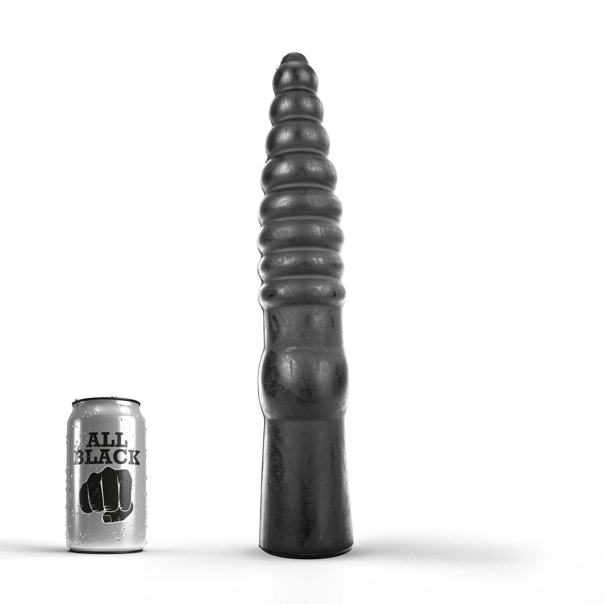 All Black Dildo Drainer, 36 cm