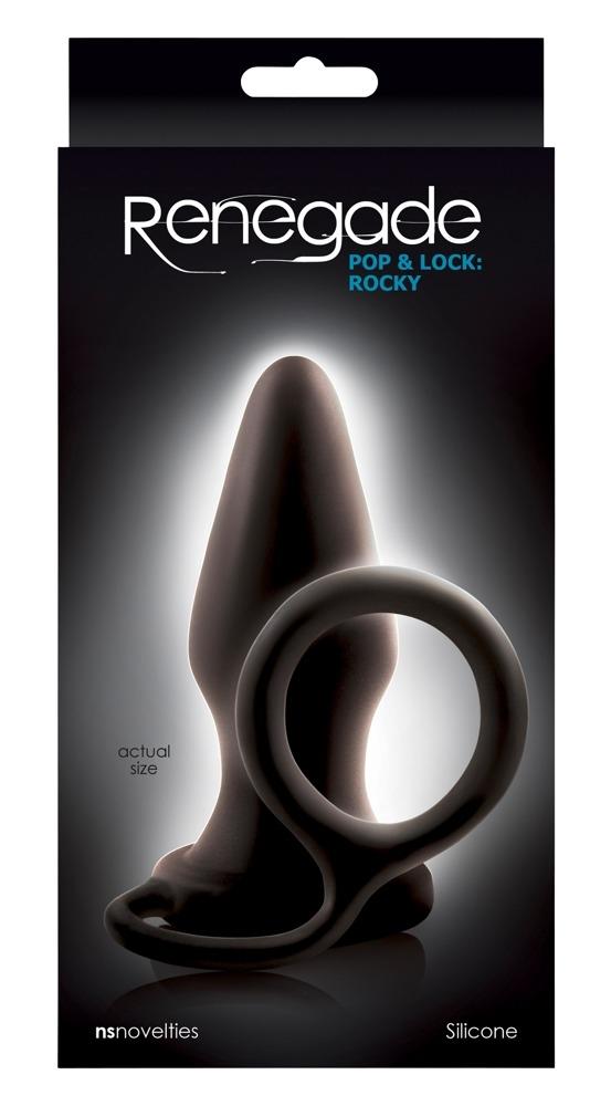 NSN Renegade Pop & Lock Rocky Butt Plug, 11,6 cm, Black