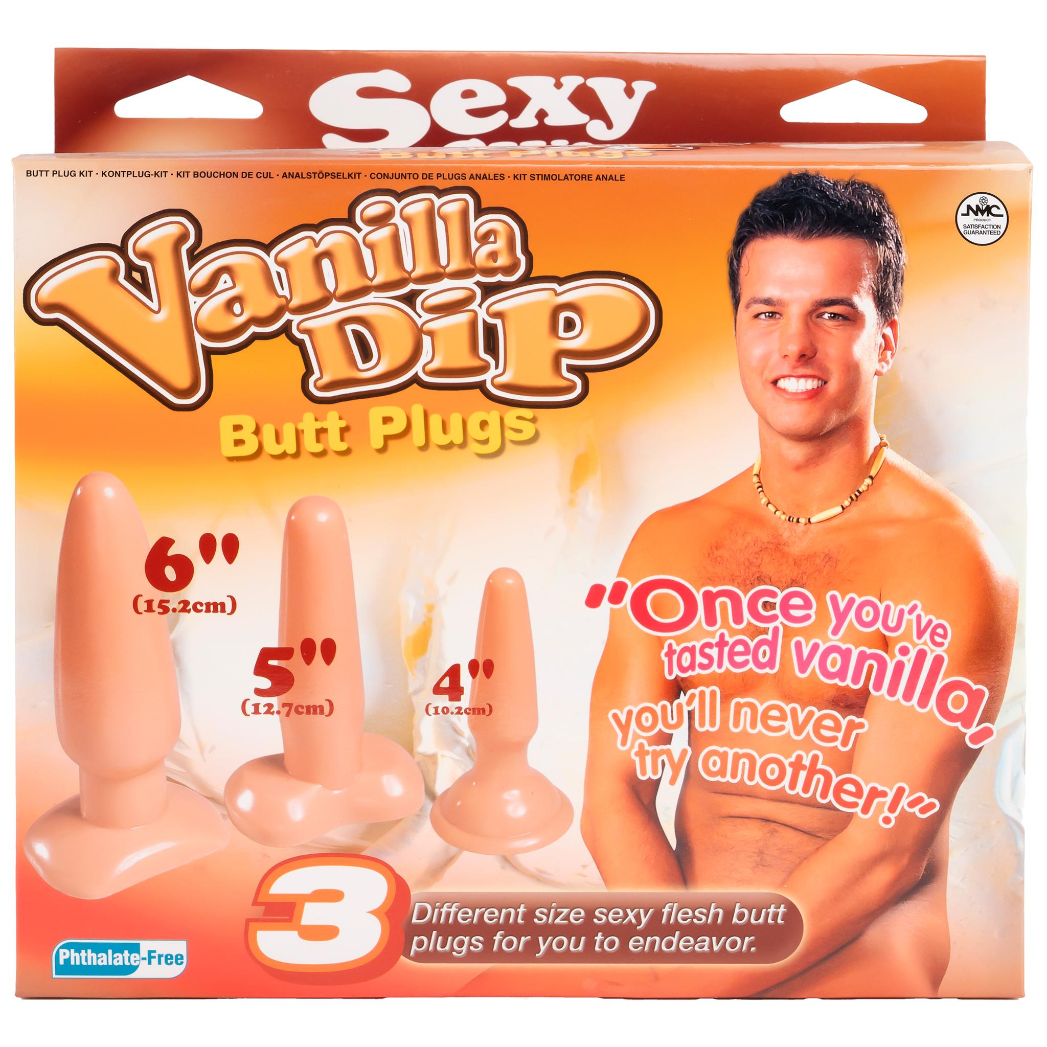 Sexy Sweets Vanilla Dip Butt Plugs, Flesh, 3 pcs