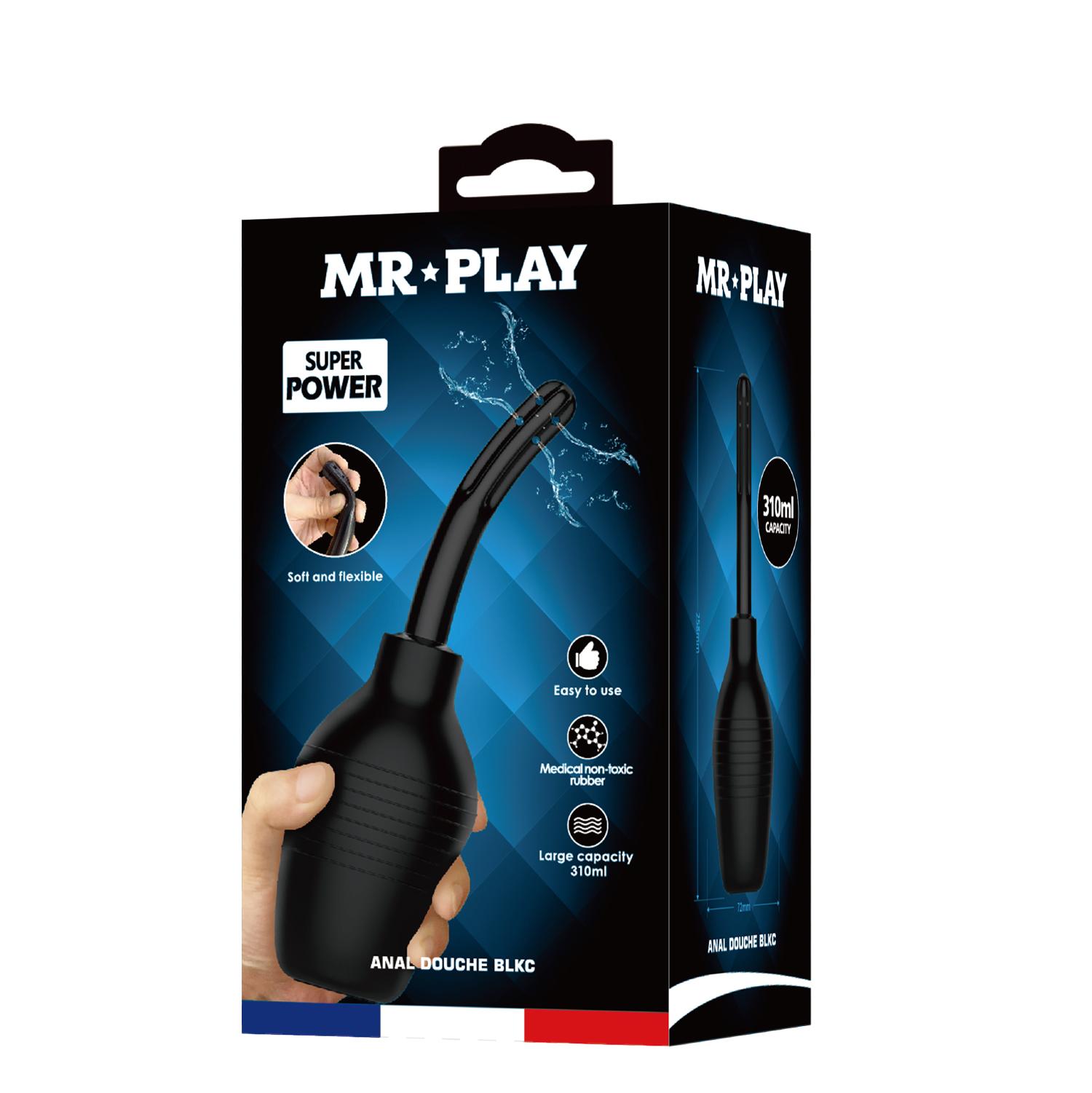 MR PLAY - Anal Douche, Anal Douche Enema Cleaner'the nozzle length: 145mm'capacity: 310ml, Color: Black 72-120-138