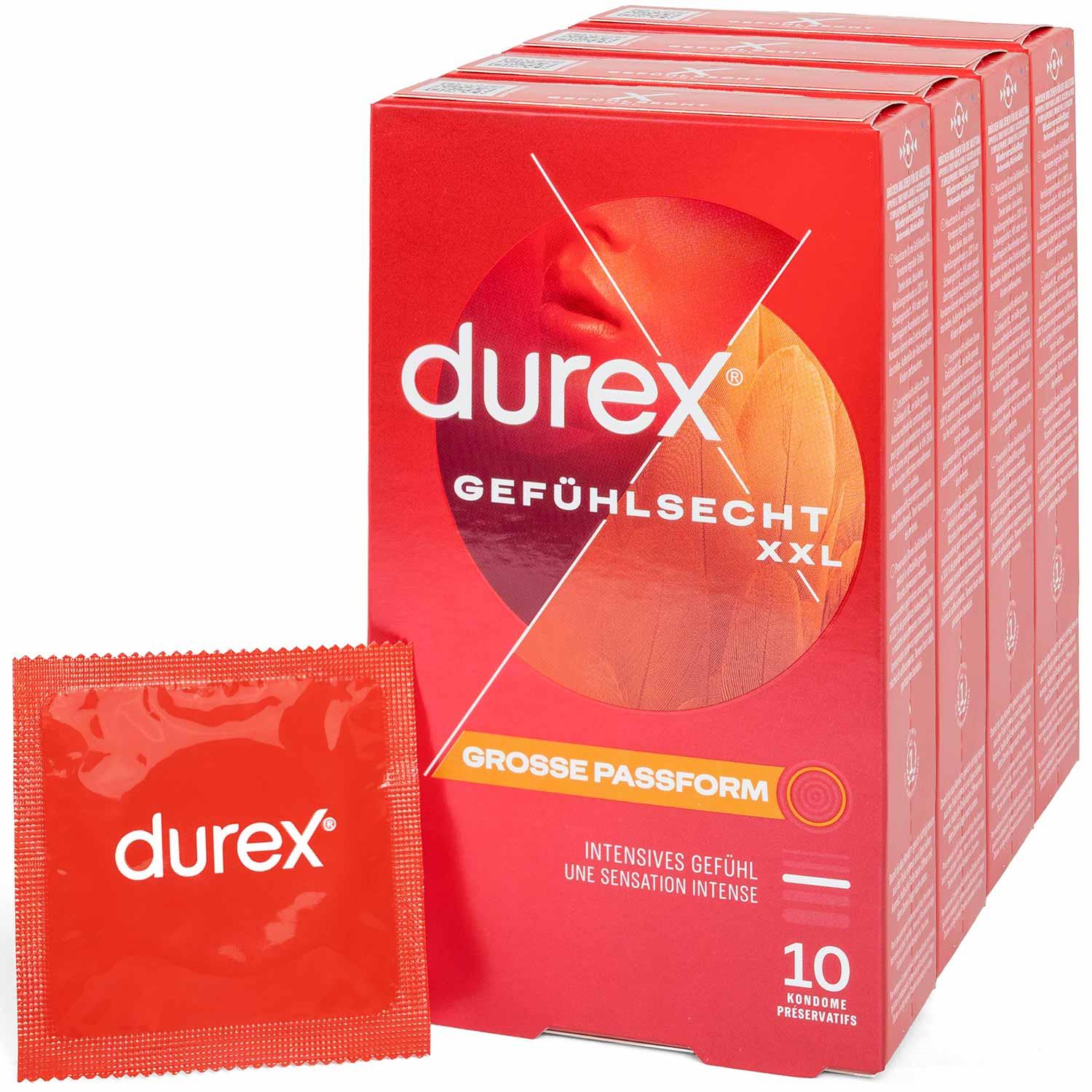 Durex Gefühlsecht XXL Condoms 10pcs, with Reservoir, Ø 60mm, 220mm