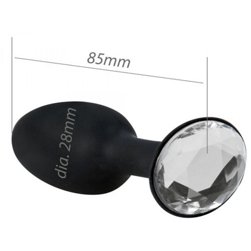 Crystal Amulet Silicone Butt Plug S, Black, 8,5 cm